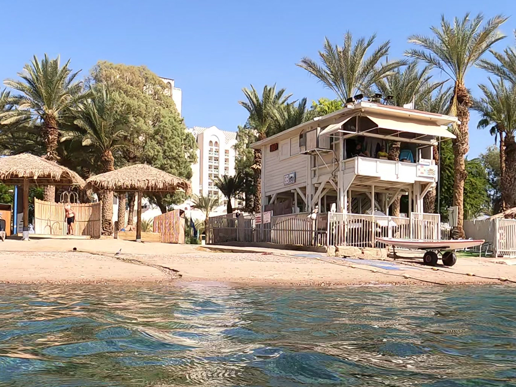 חוף השחפים באילת - אני שוחה בחוף בחורף כי המלונות מגנים מפני הרוח הצפונית